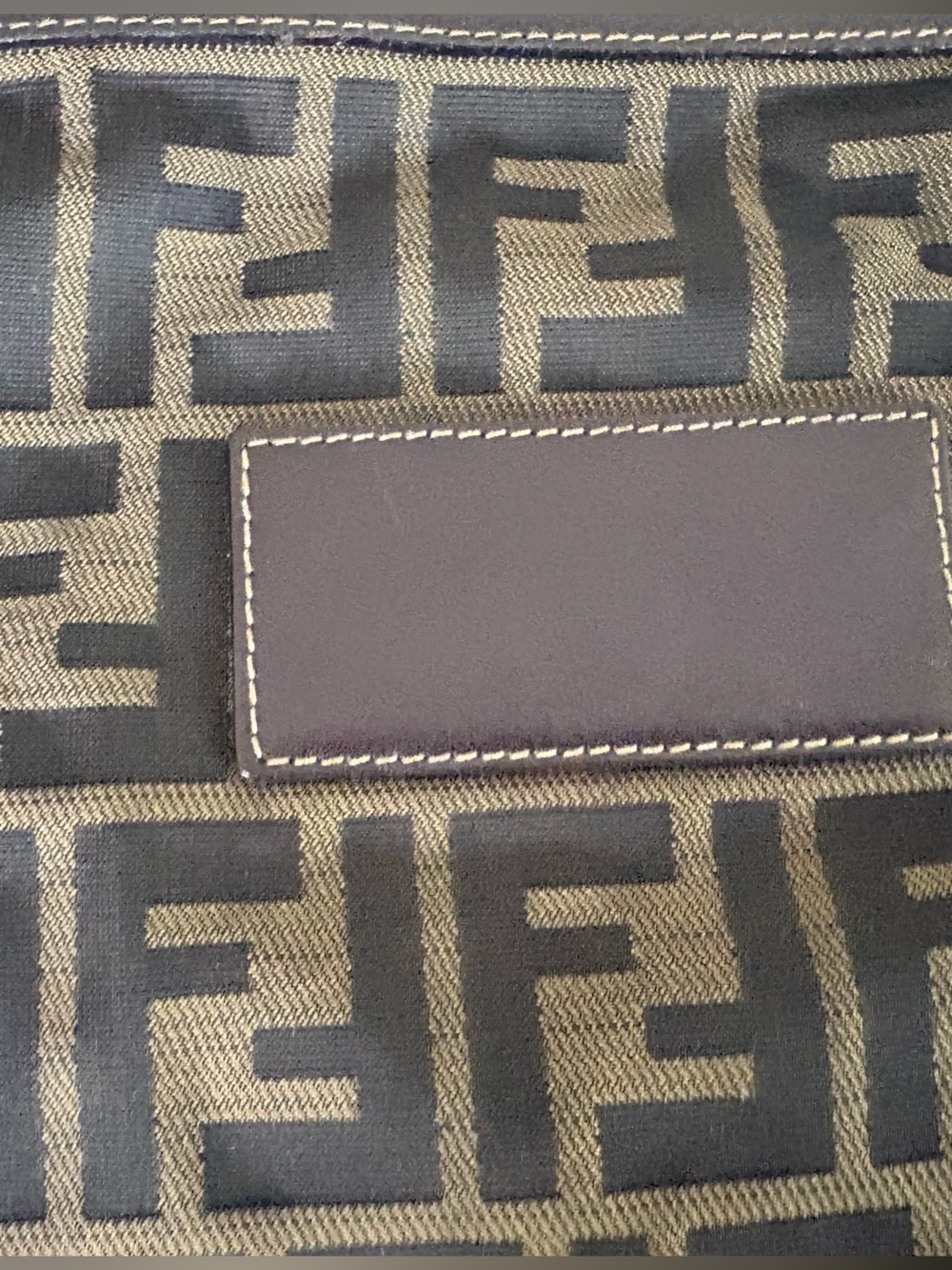 Fendi Brown FF Logo Canvas Pouch with brown leather trim - Picture 11 of 11